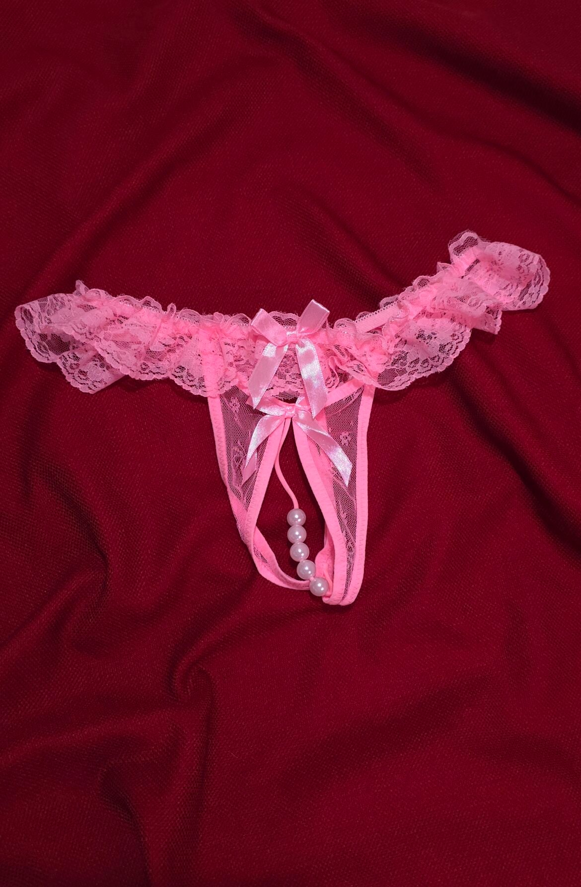Hot Pink Beaded G String